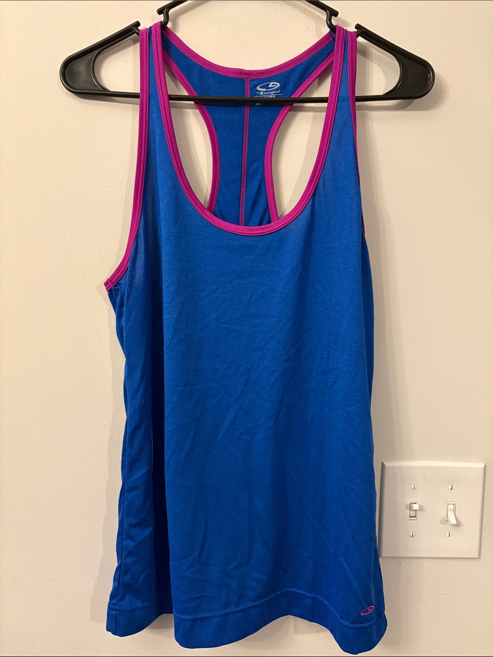 Champion Blue Racerback Tank with Pink Trim
